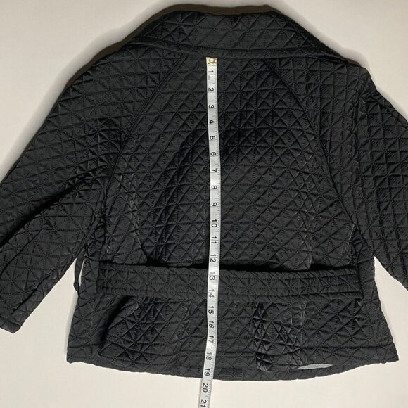 MILLARD FILLMORE Chic Black Quilted 3/4th Sleeve Jacket Size 2 - Picture 7 of 8